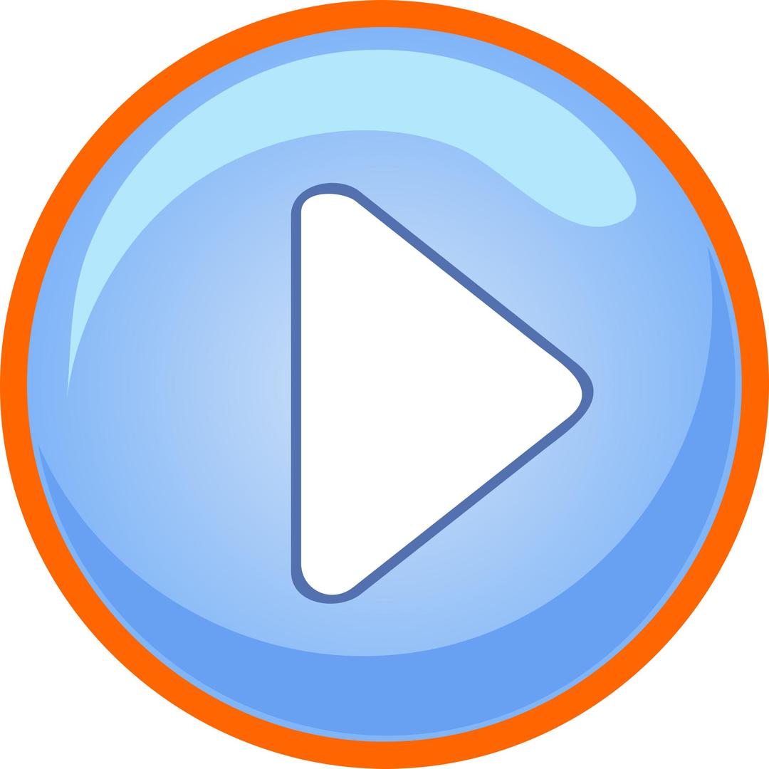 Blue Play Button With Focus png transparent