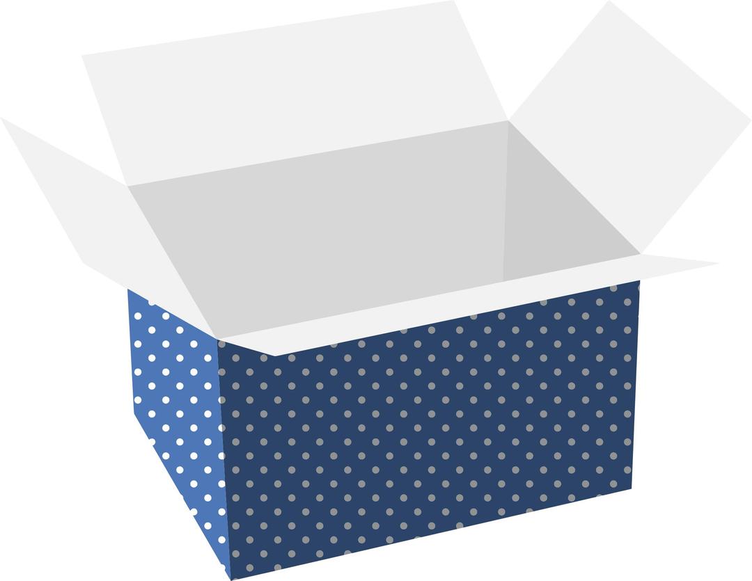 Blue Polka Dot Cardboard Box png transparent