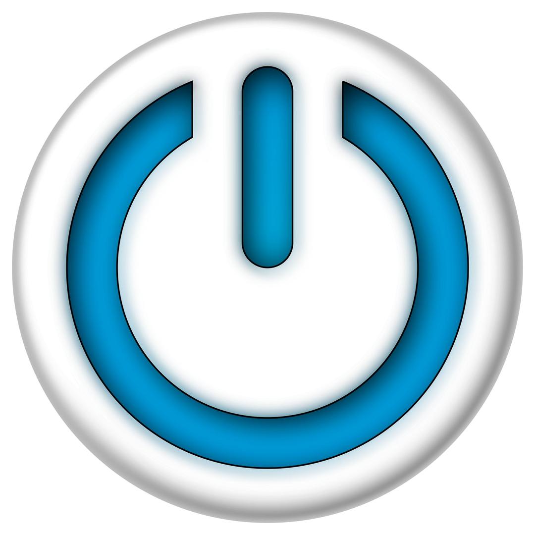 Blue Power Sign Button png transparent
