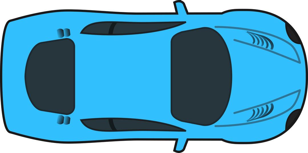 Blue Racing Car (Top View) png transparent
