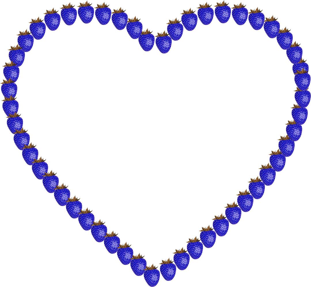 Blue Strawberry Heart png transparent