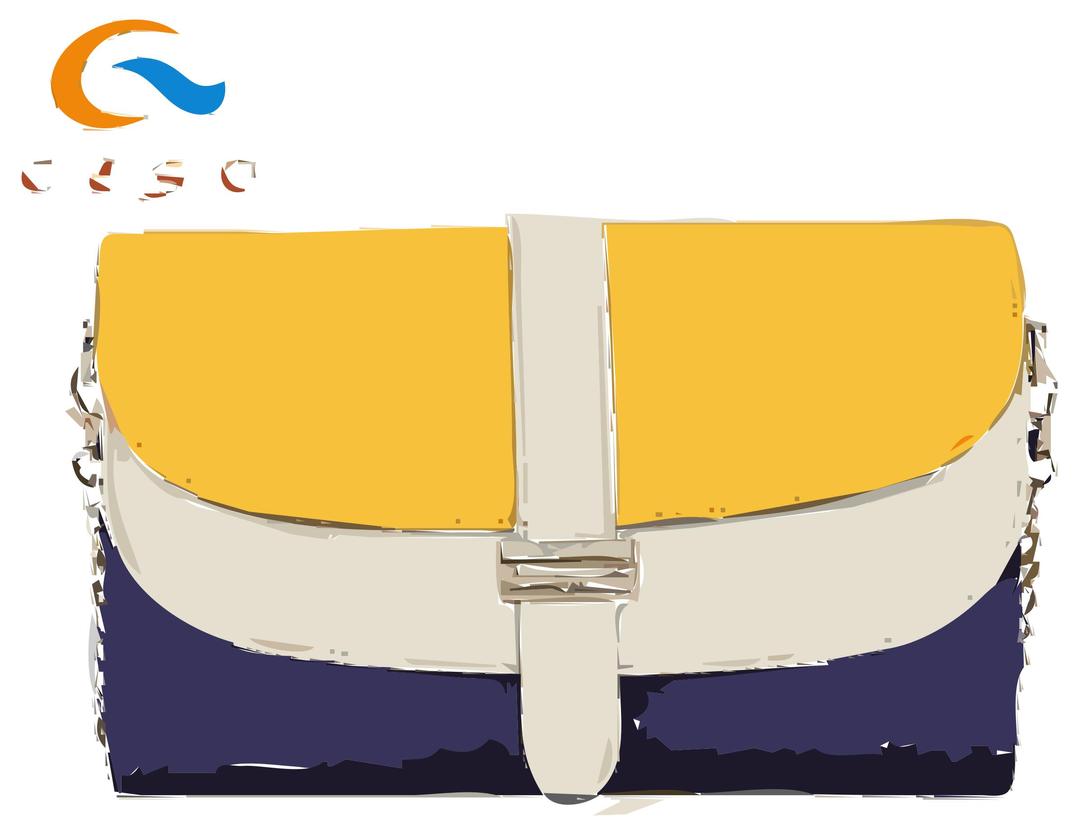 Blue Tan and Yellow Bag with Logo png transparent