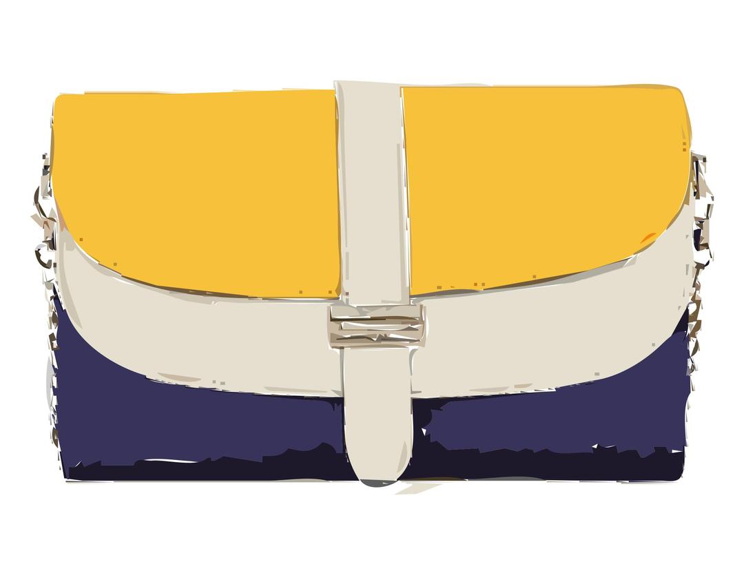 Blue Tan and Yellow Leather Bag png transparent