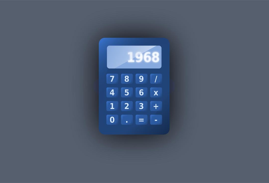 Blue UI calculator png transparent