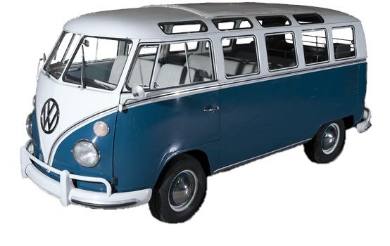 Blue Volkswagen Camper Van png transparent
