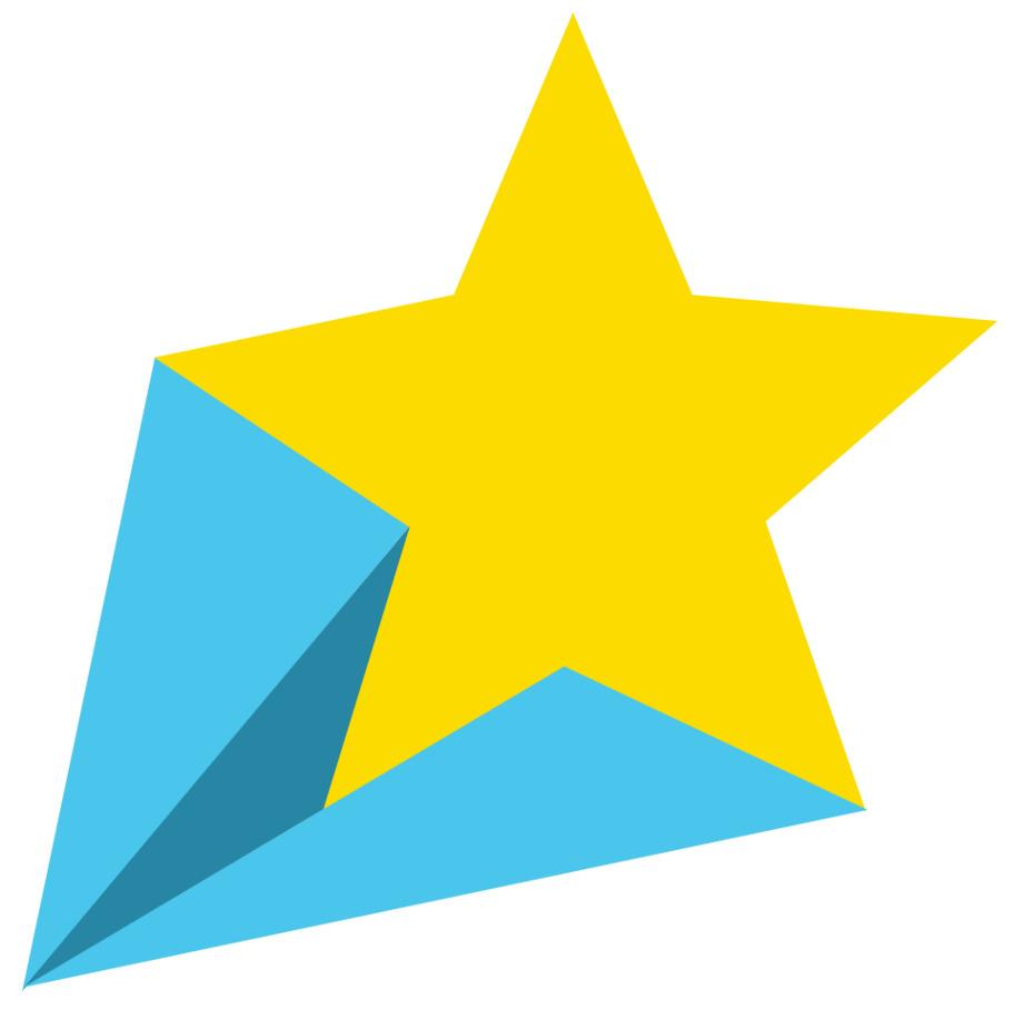 Blue Yellow Shooting Star png transparent