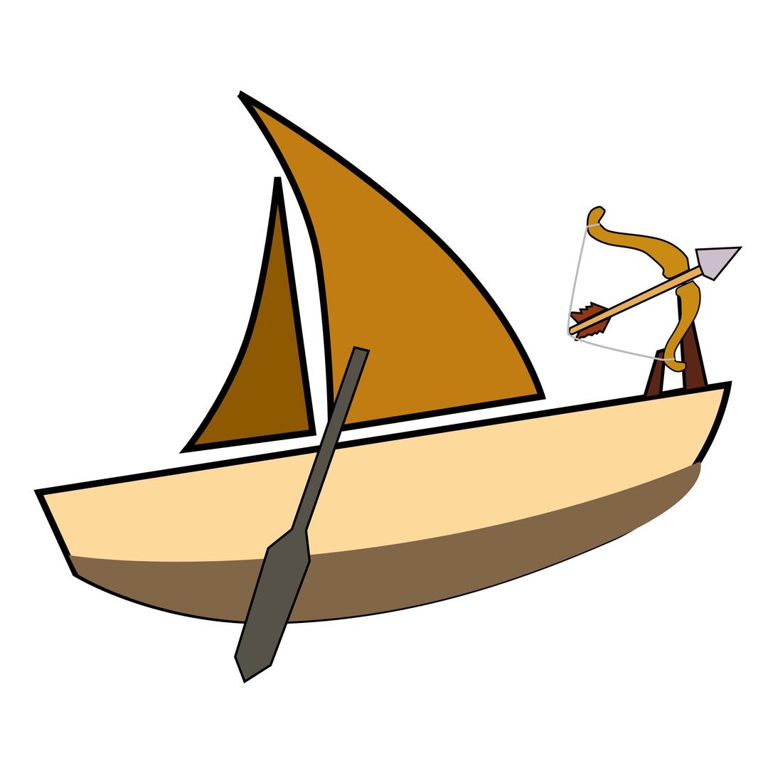 Boat sailing with Arrow attached png transparent