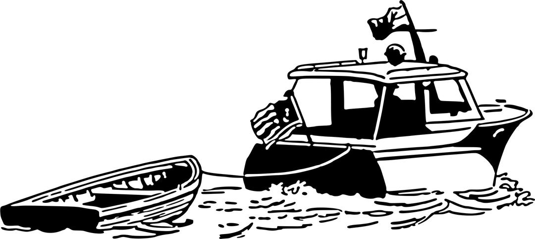 Boat with dinghy png transparent