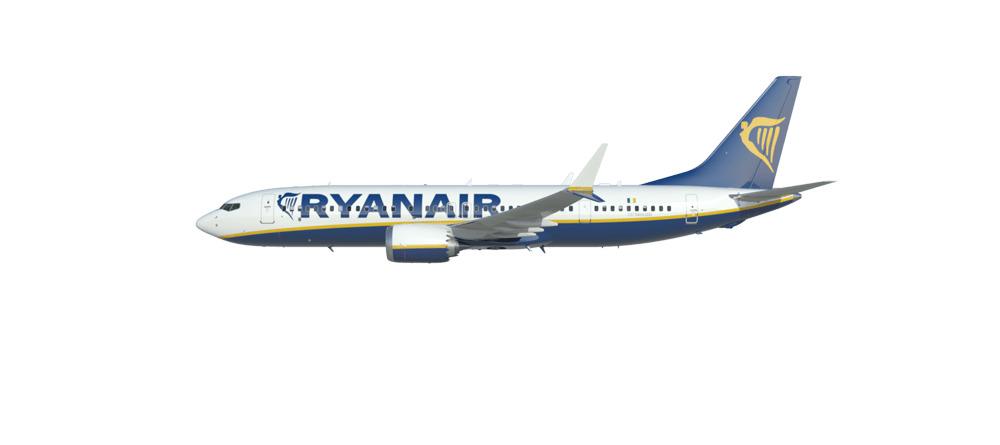 Boeing 737 Max Ryanair png transparent