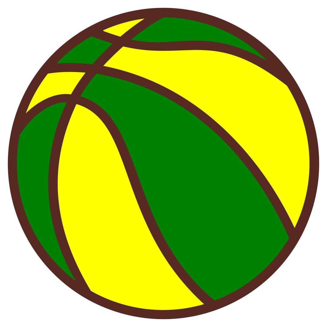 Bola de basquete verde e amarela png transparent