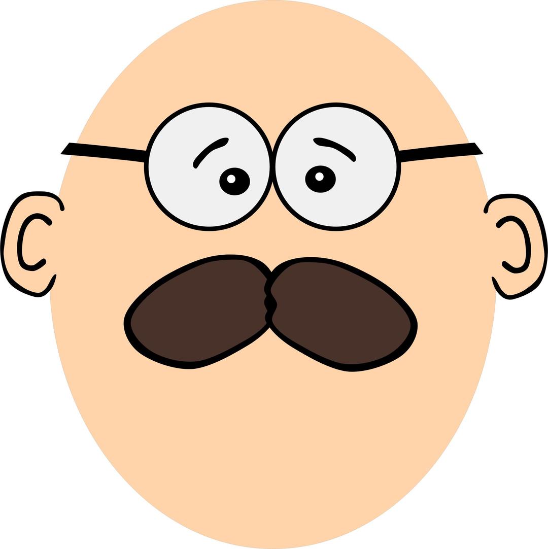 Bold guy with mustache png transparent