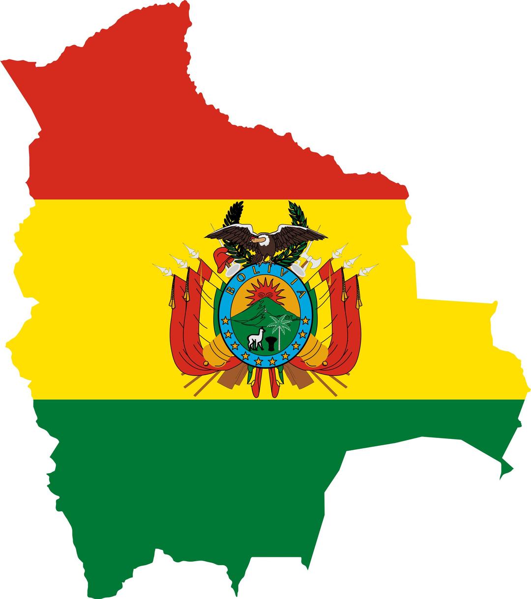 Bolivia Flag Map png transparent