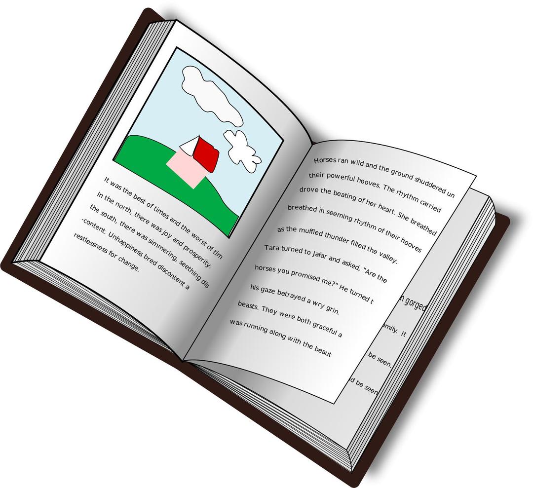 book with picture and text png transparent