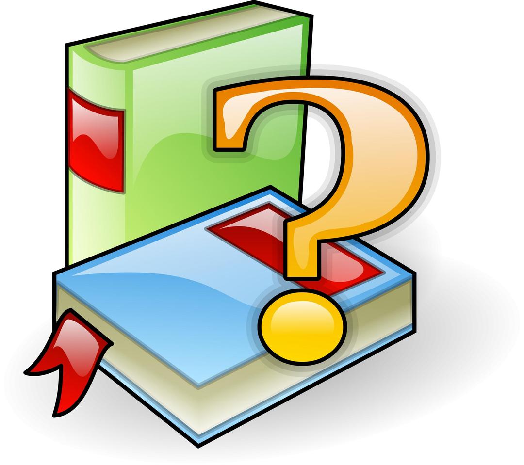Books with question mark png transparent