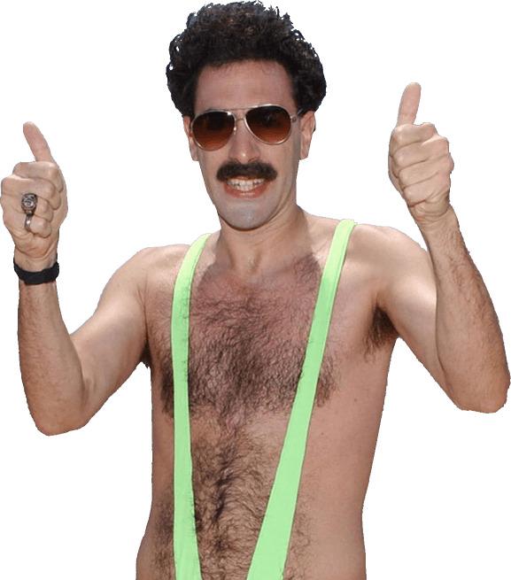 Borat Thumbs Up Bathing Suit png transparent