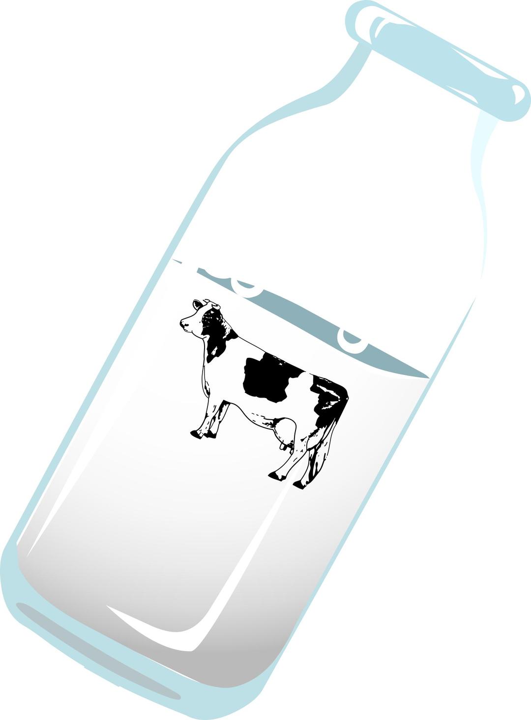 Bottle of milk with cow png transparent