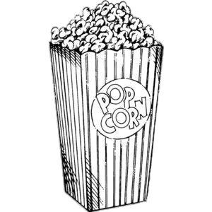 Box Of Popcorn Black and White Illustration png transparent