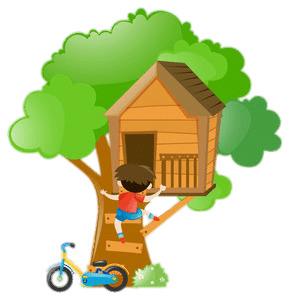Boy Climbing Up A Treehouse png transparent