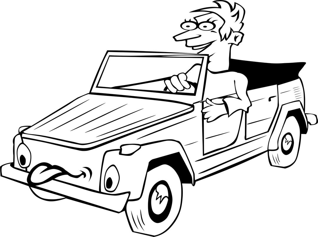 Boy Driving Car Cartoon png transparent