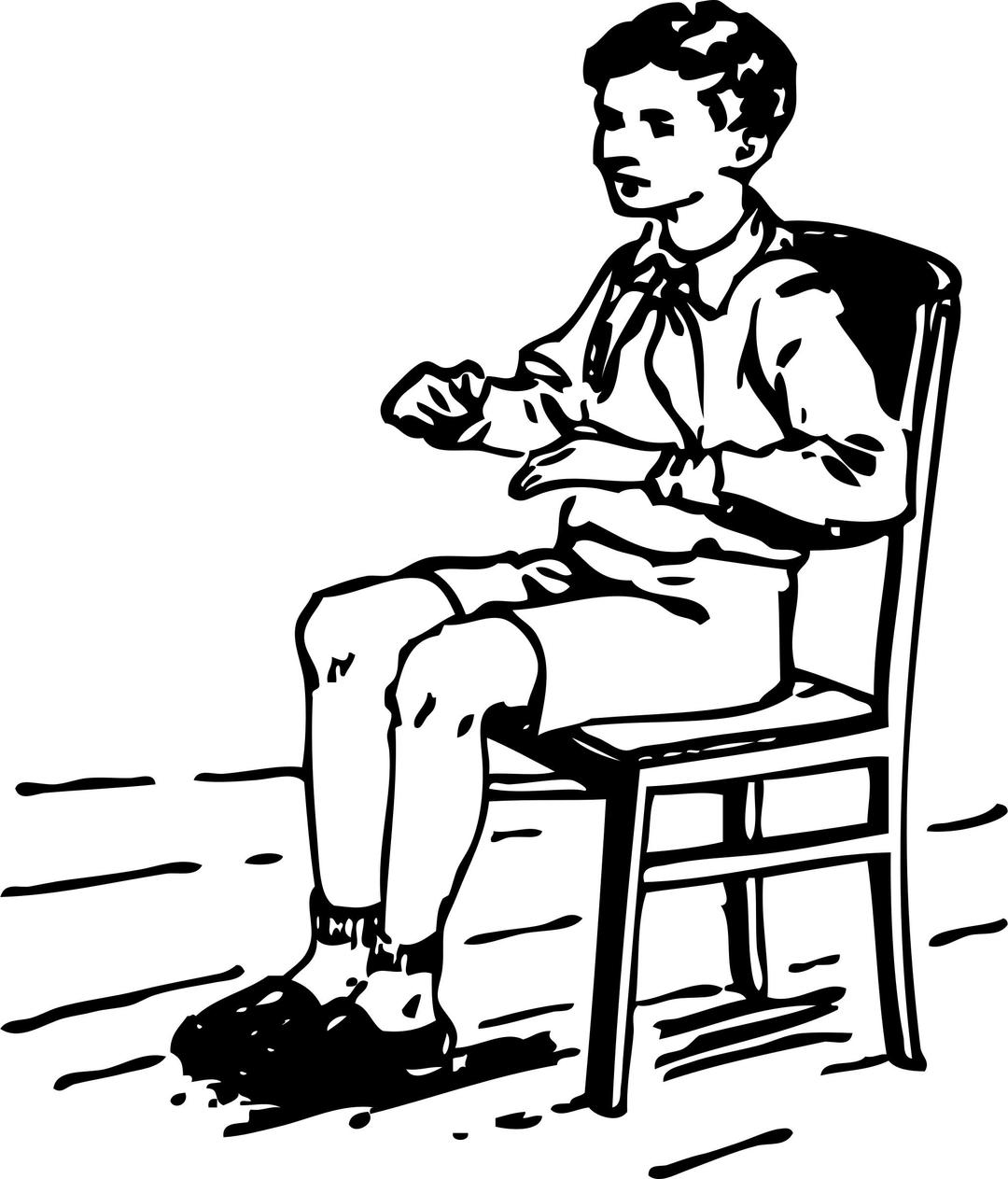 boy sitting in chair png transparent