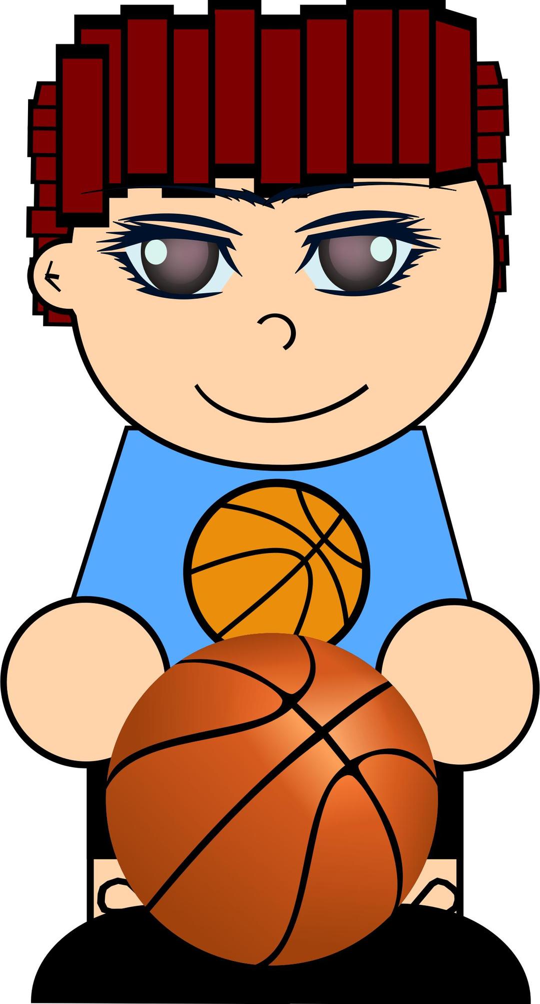 Boy with basketball png transparent