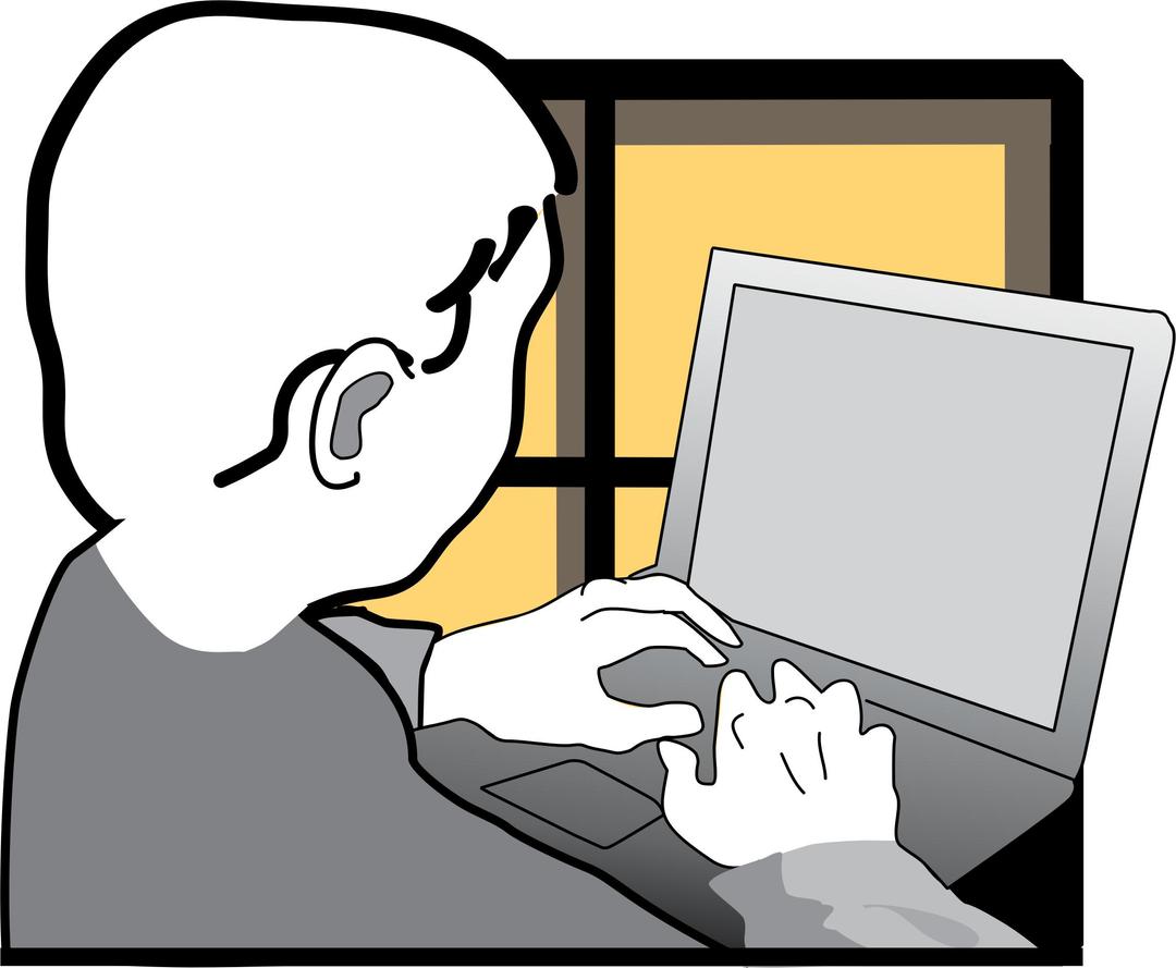 Boy Working On A Laptop png transparent