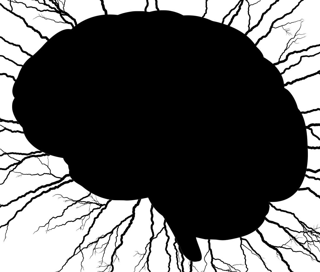 Brain Storm Silhouette Black png transparent