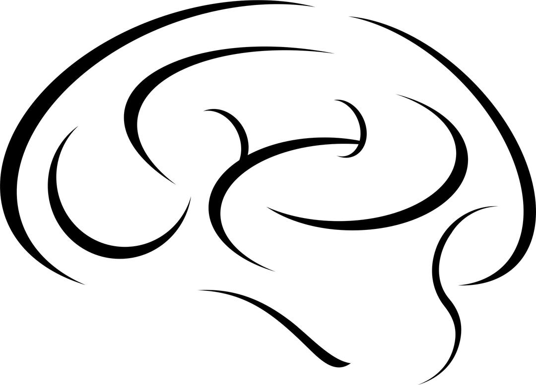 Brain stylistic side view png transparent