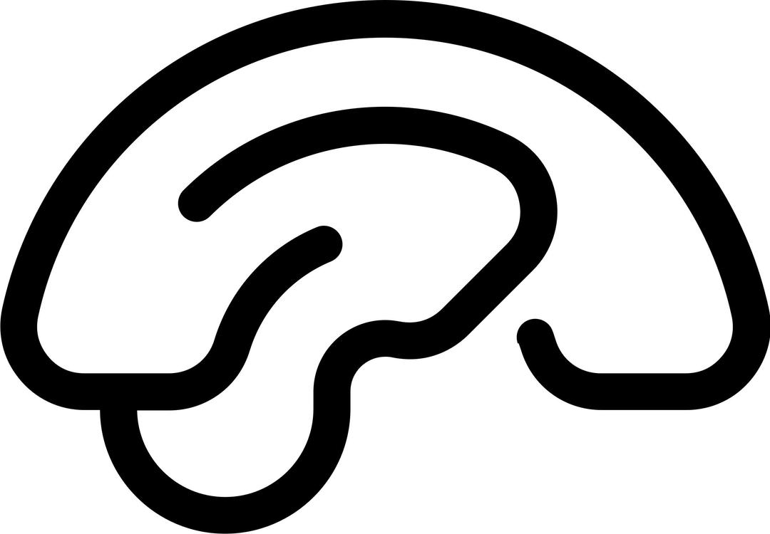 Brain thicker lines side view png transparent