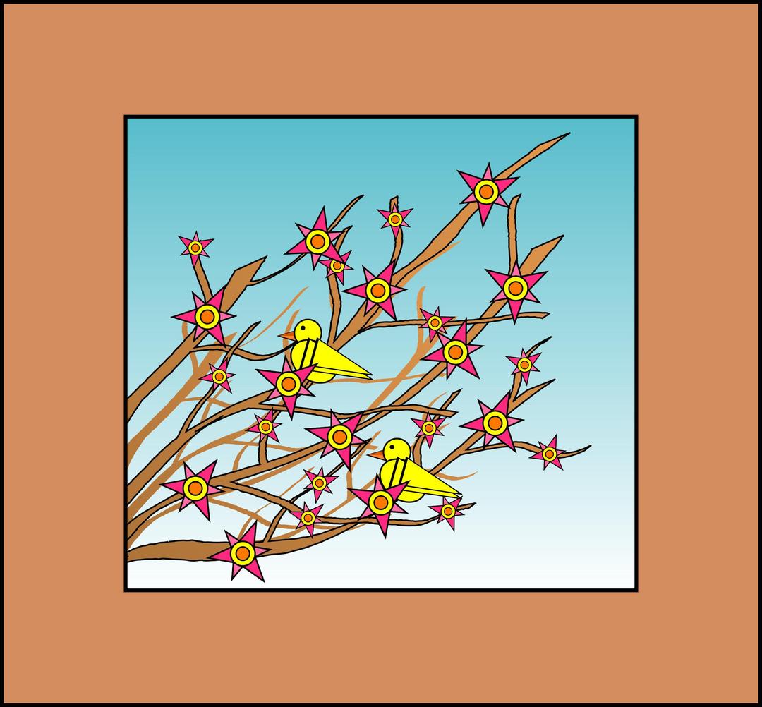 Branches, Flowers, Birds png transparent
