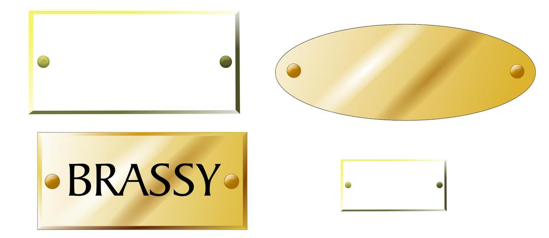 Brass plaques, tags png transparent