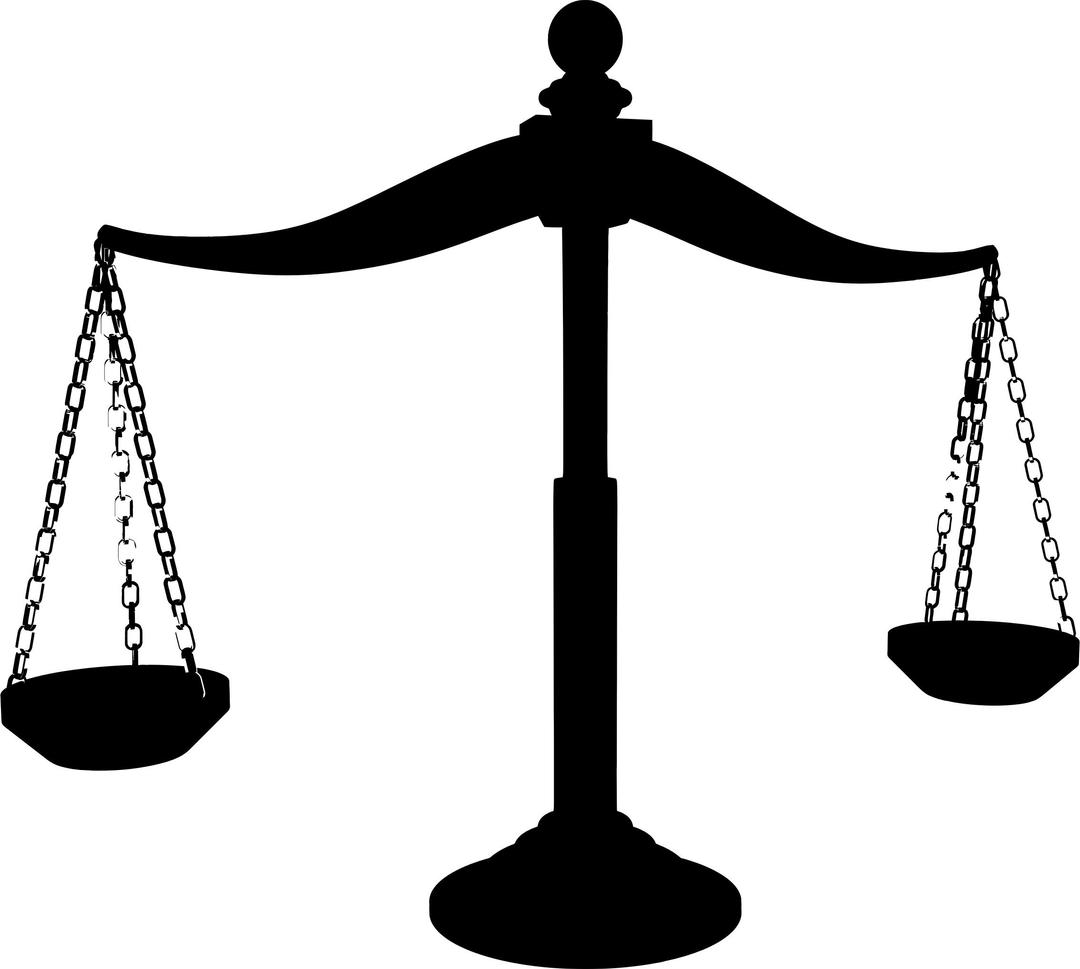 Brass Scales Of Justice Silhouette png transparent