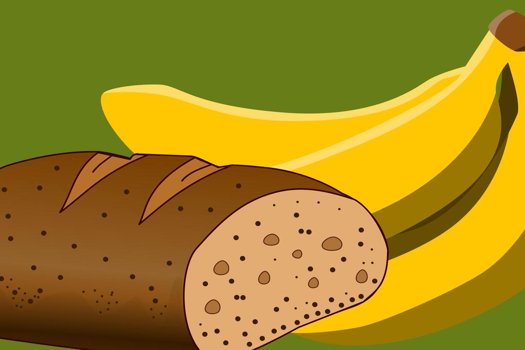 Bread and banana as still life png transparent