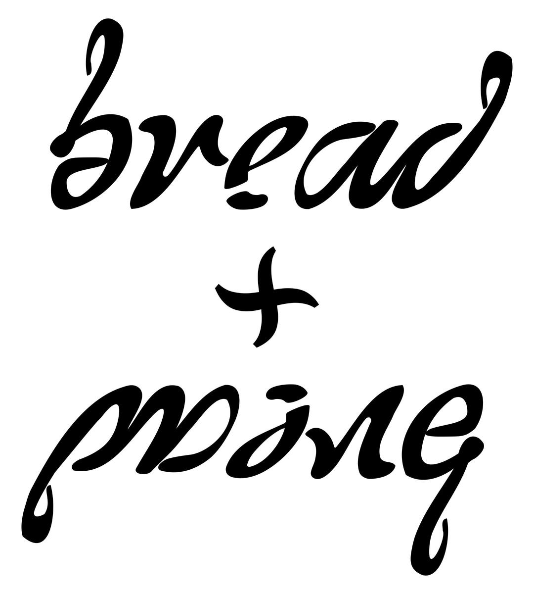 bread and wine ambigram (lower case) png transparent