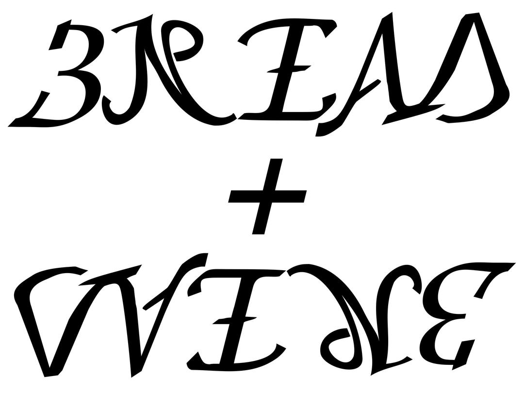 bread and wine ambigram (upper case) remix png transparent