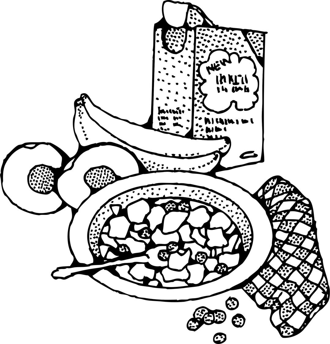 breakfast with cereal png transparent