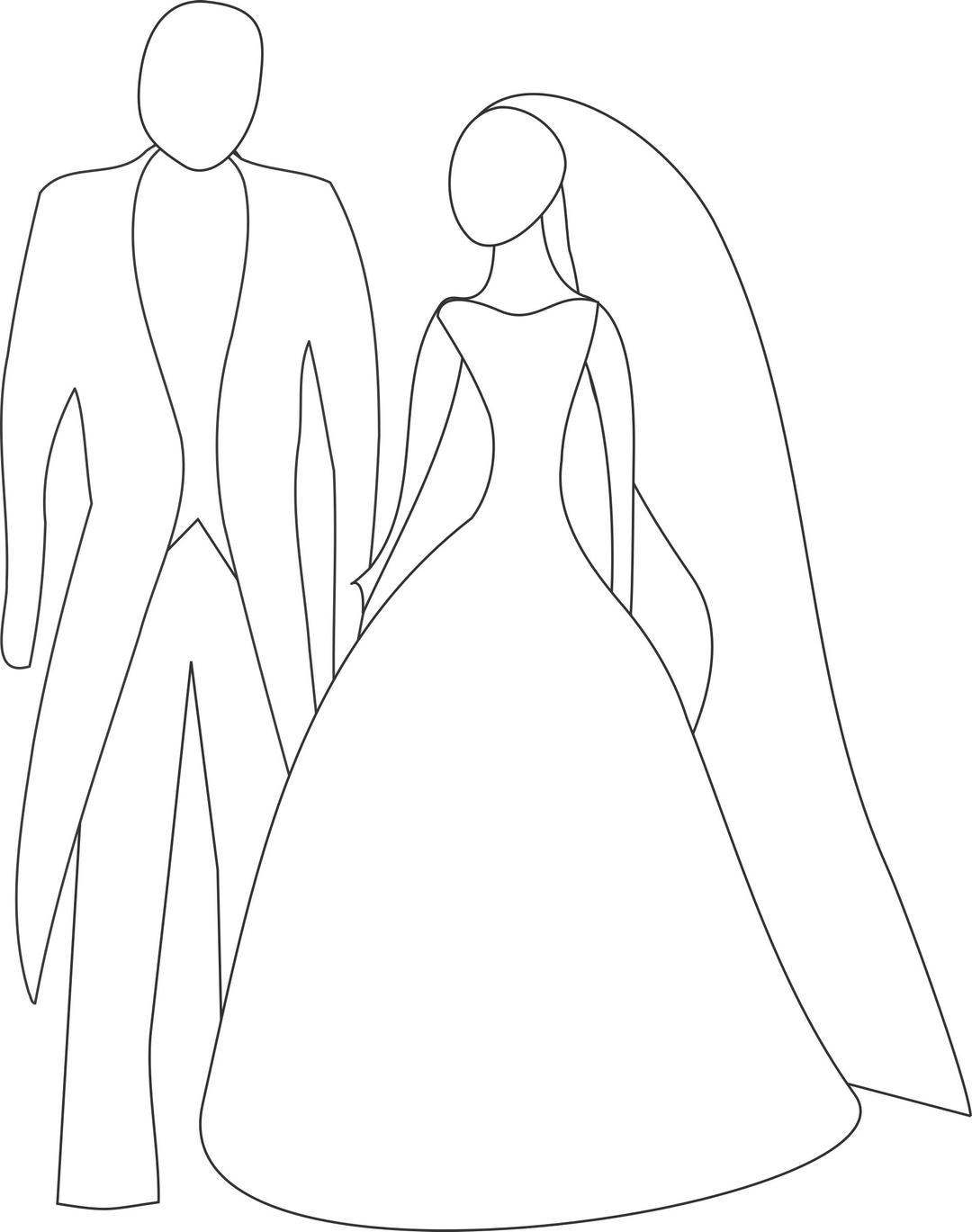 Bride and Groom png transparent