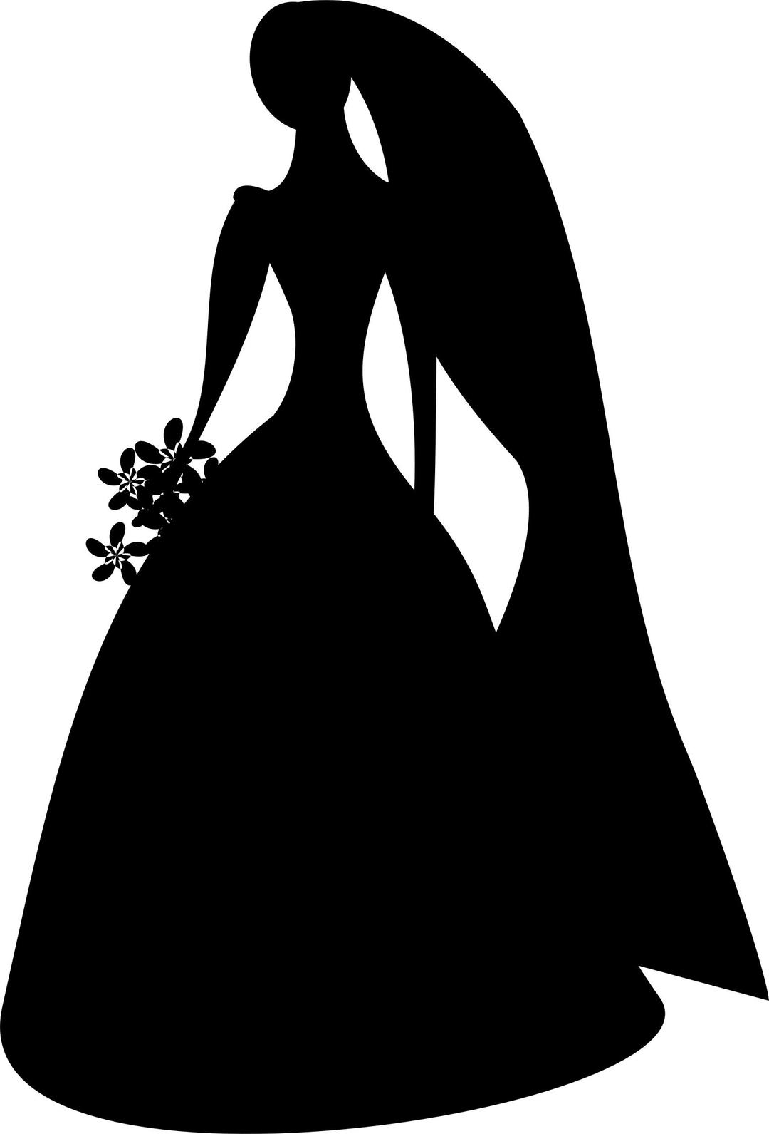 Bride With Flowers Silhouette png transparent