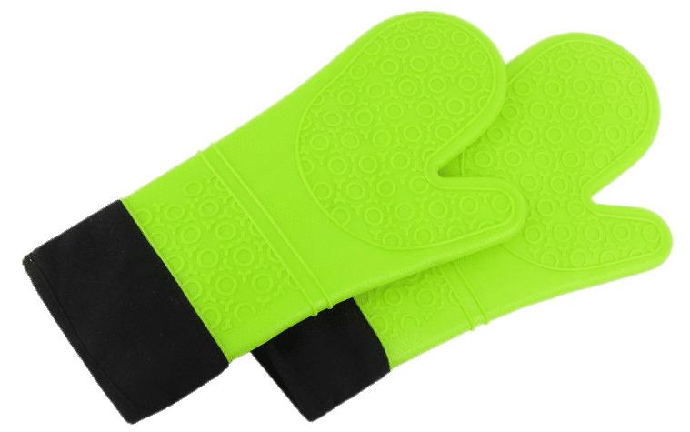 Bright Green Extra Long Oven Mitts png transparent