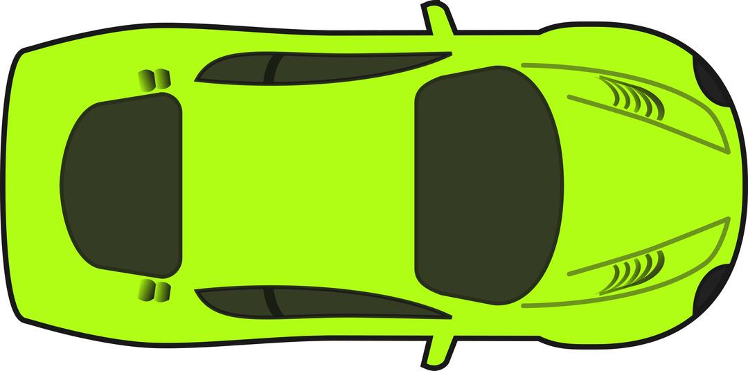 Bright Green Racing Car (Top View) png transparent