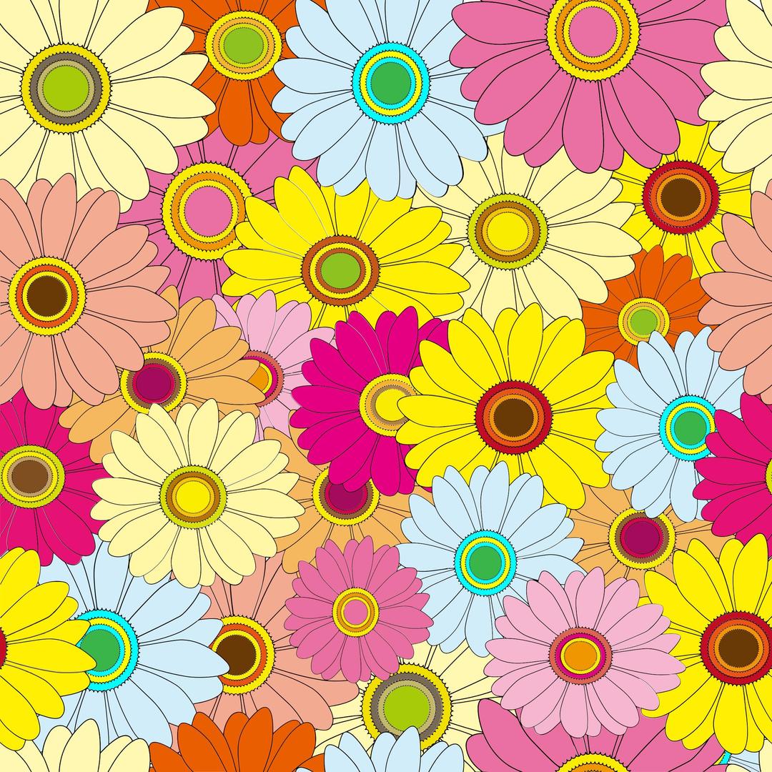 Bright Multicolored Floral Background png transparent