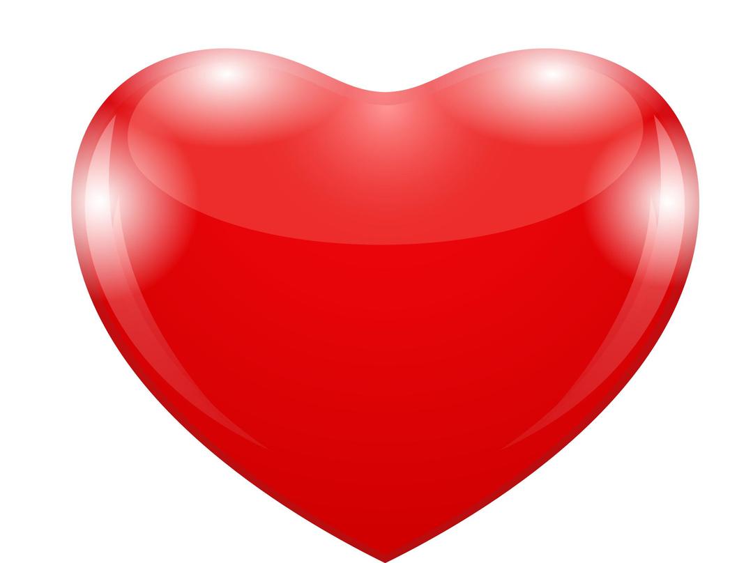 Bright Red Shiny Heart png transparent