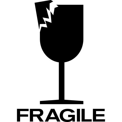 Broken Glass Fragile Sign png transparent