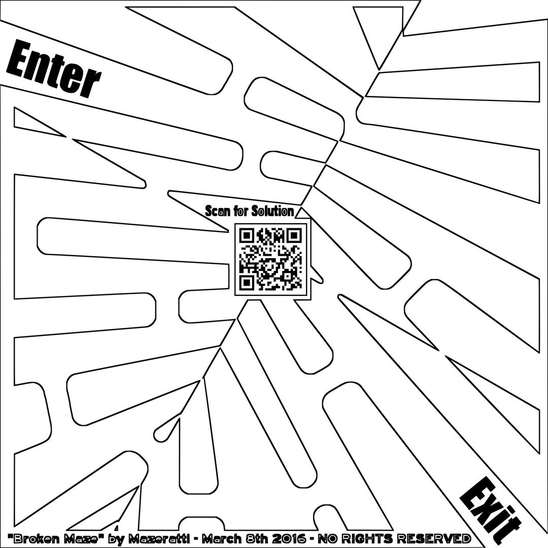 Broken Maze Coloring for Grown Ups Page png transparent