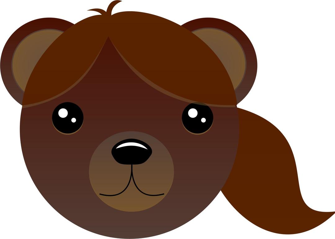 Brown bear with pony tail png transparent