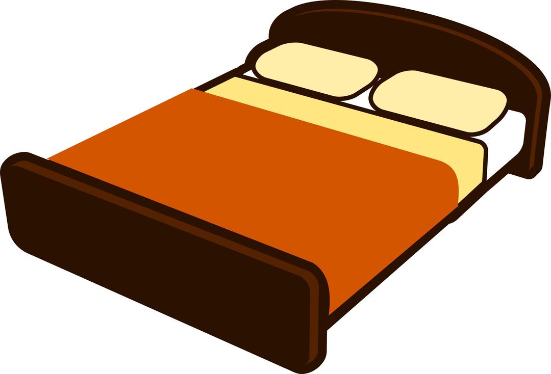 Brown Bed with Brown Blanket png transparent