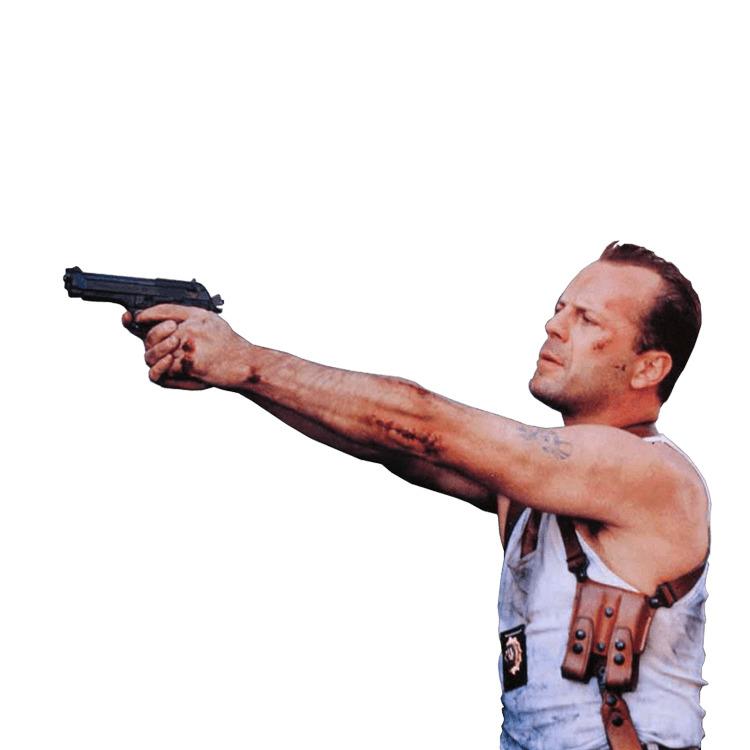 Bruce Willis Pointing Gun png transparent