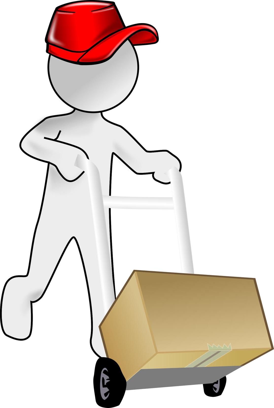 Bubble Person carrying a packet using a crate png transparent