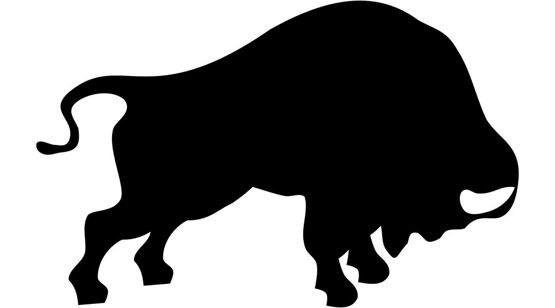 Bucking Black and White Bison Icon png transparent