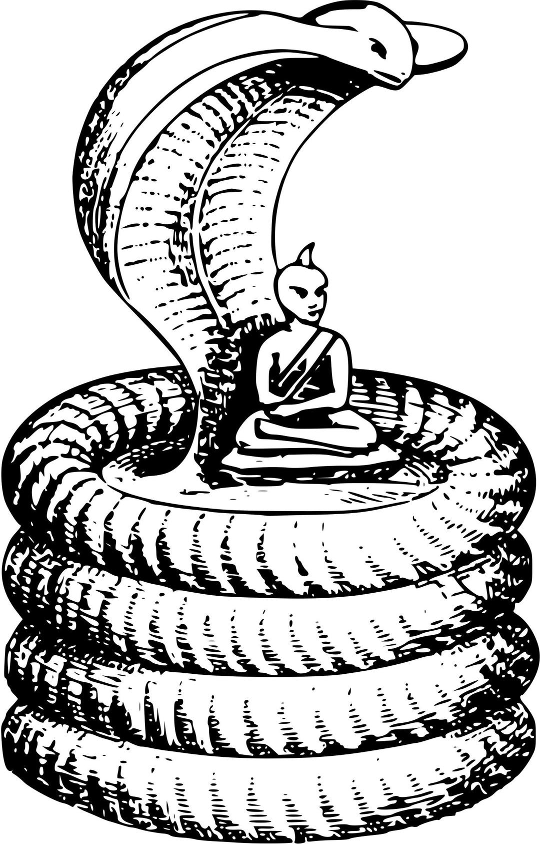 Buddha protected by a cobra png transparent